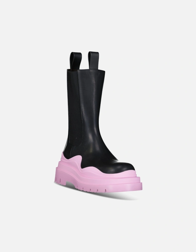 Tire Chelsea Boot in Black and Pink