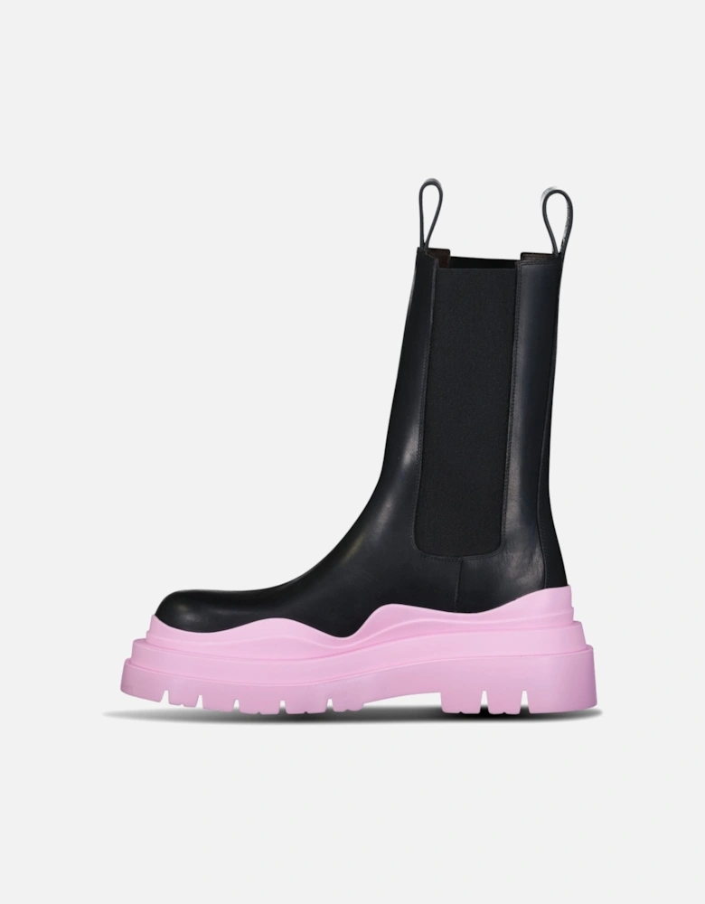 Tire Chelsea Boot in Black and Pink