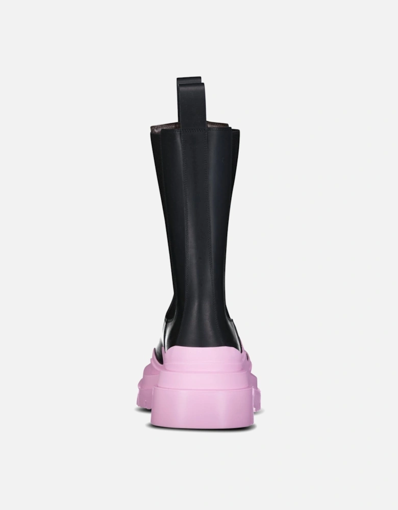 Tire Chelsea Boot in Black and Pink