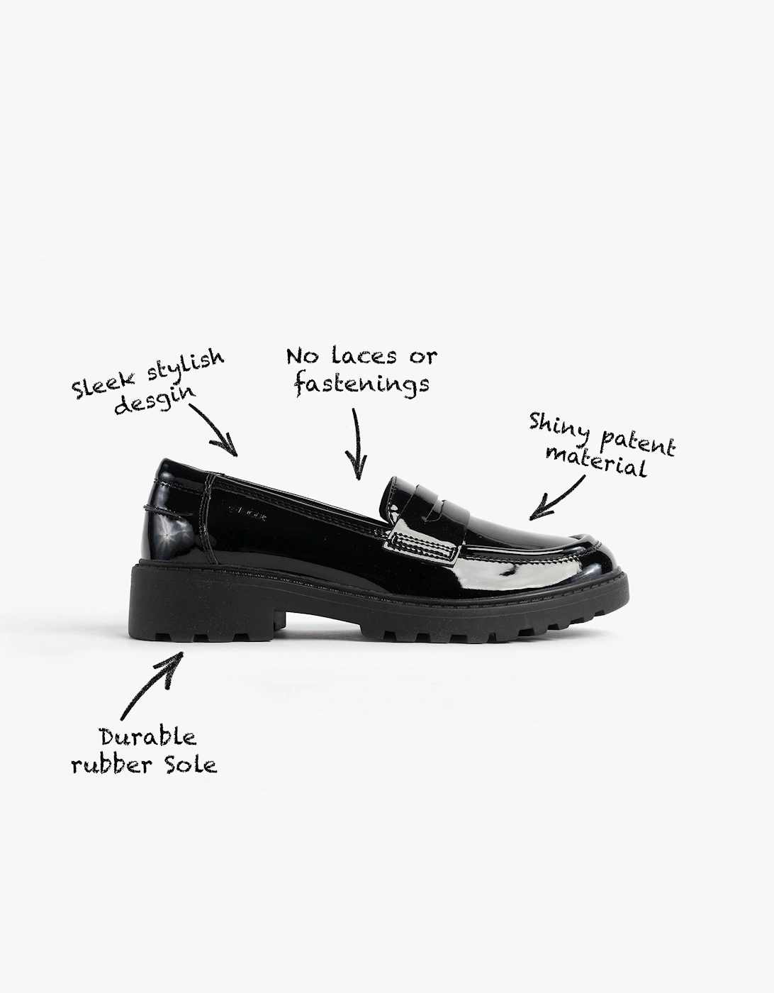 Geox Girls Black 'S J Casey - : Size 2.5 Kids