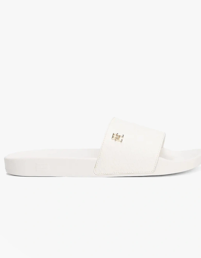 MONOGRAM POOLSIDE Womens Sliders White