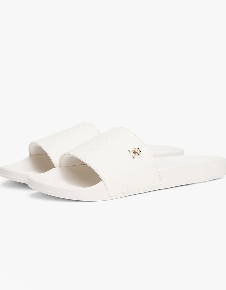 MONOGRAM POOLSIDE Womens Sliders White