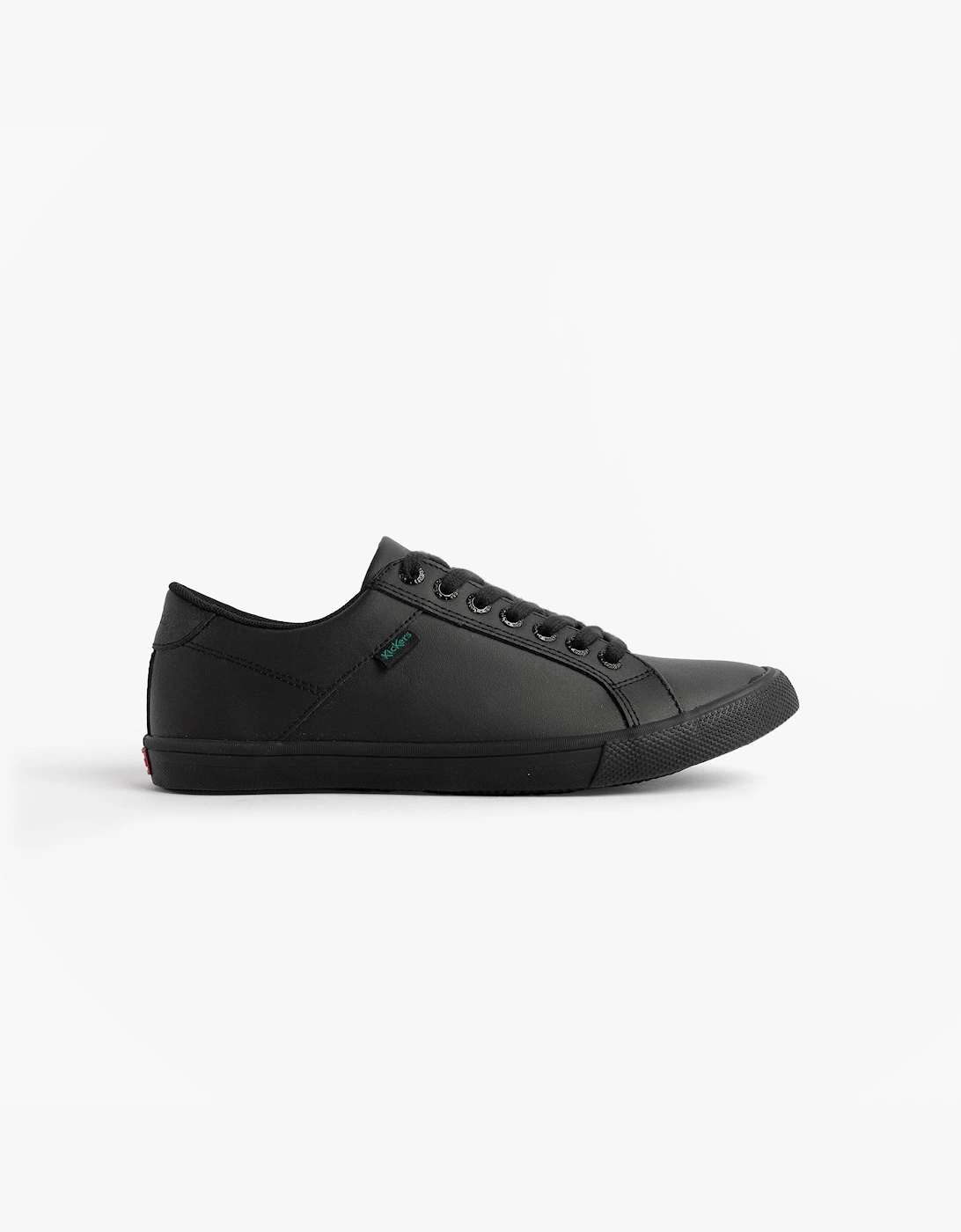 Kickers KODY LO Leather School Shoes for Kids, Black, Size UK 4 / EUR 37