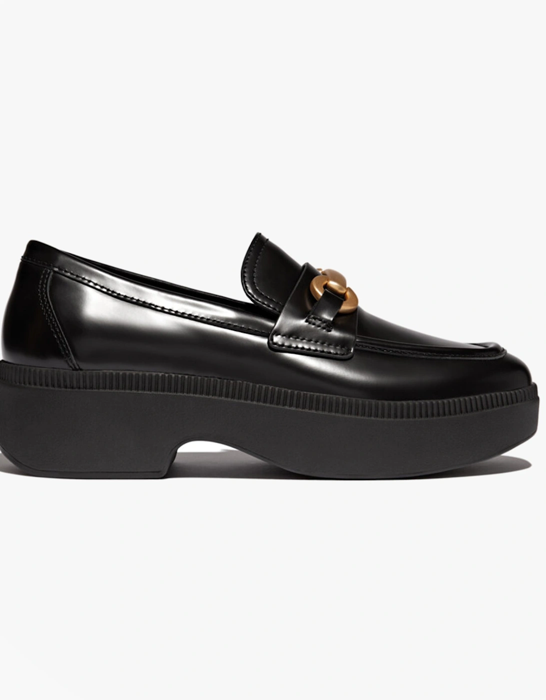 F-LUMA CHUNKY SNAFFLE Womens Wedge Loafers Black, 7 of 6