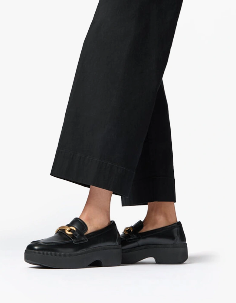 F-LUMA CHUNKY SNAFFLE Womens Wedge Loafers Black
