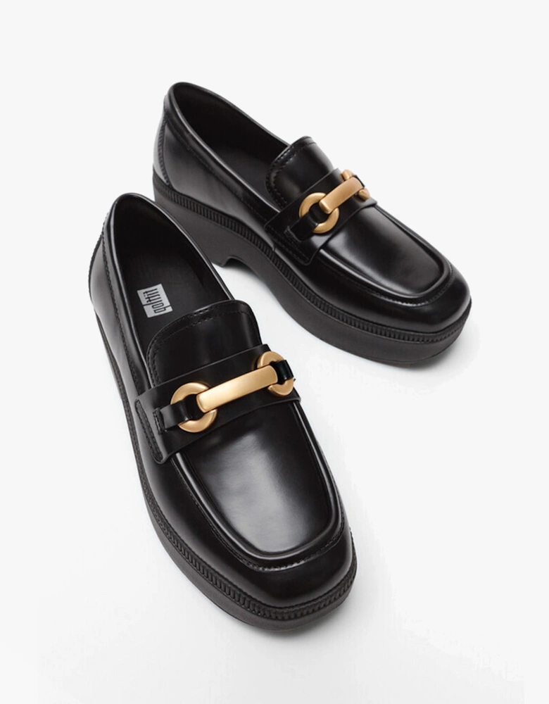 F-LUMA CHUNKY SNAFFLE Womens Wedge Loafers Black