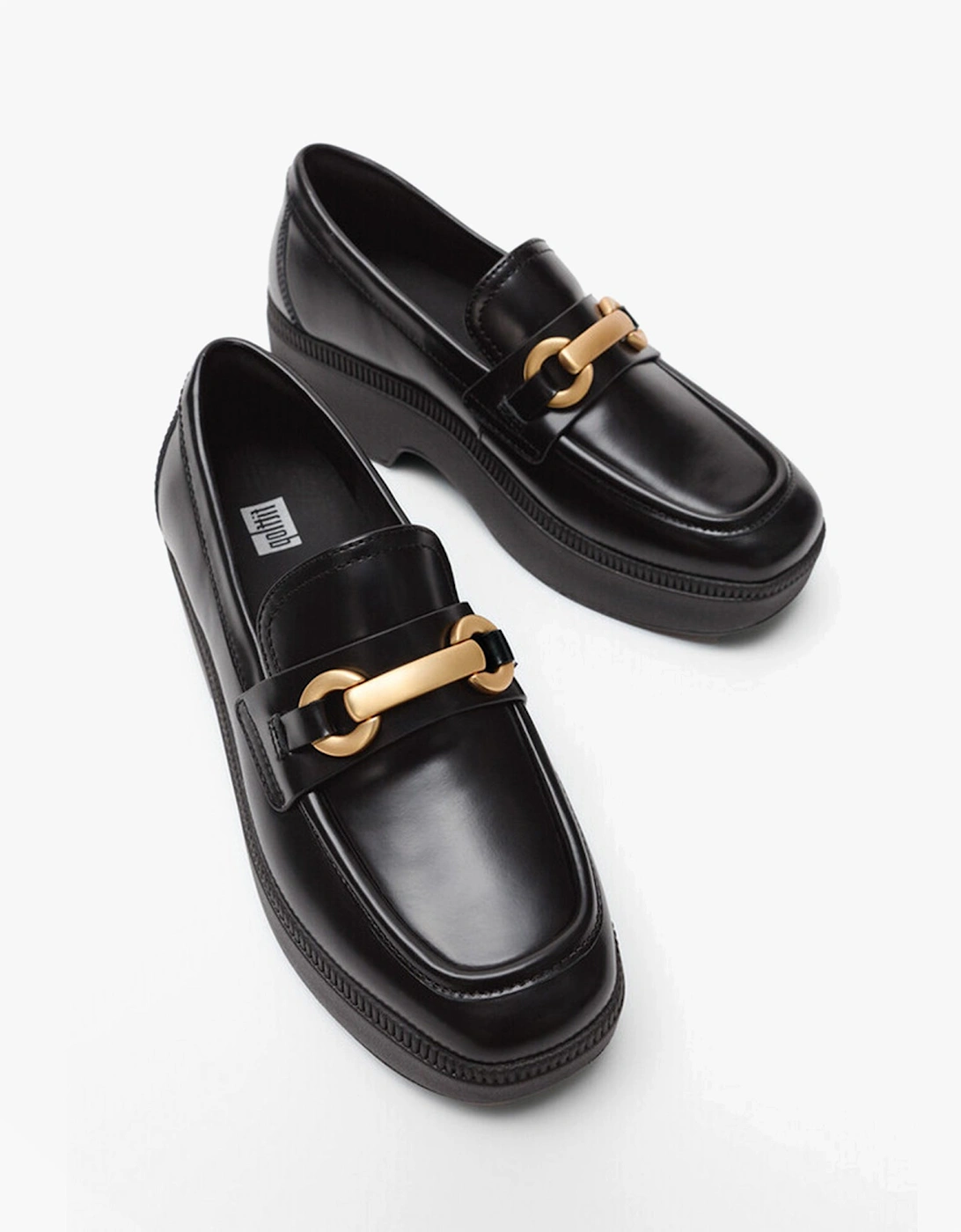 F-LUMA CHUNKY SNAFFLE Womens Wedge Loafers Black