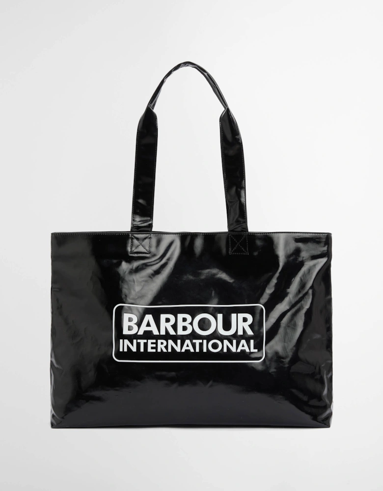 Womens High Shine Tote Bag - Black