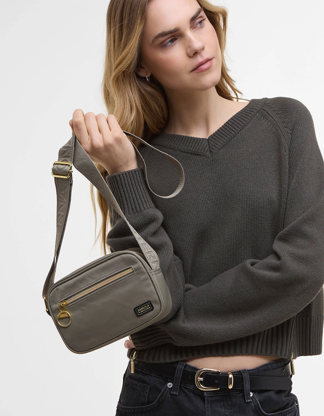 Qualify Womens Micro Crossbody Bag - Dusky Khaki