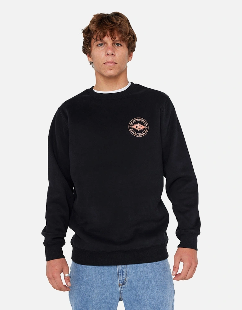 Rip Curl Mens Staple Crew Neck Graphic Logo Sweatshirt