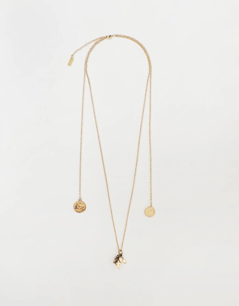 Layered Horse Pendant Necklace