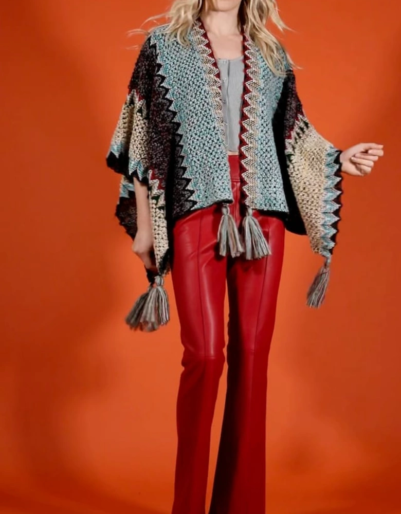 Knitted Mutli-Coloured Cape