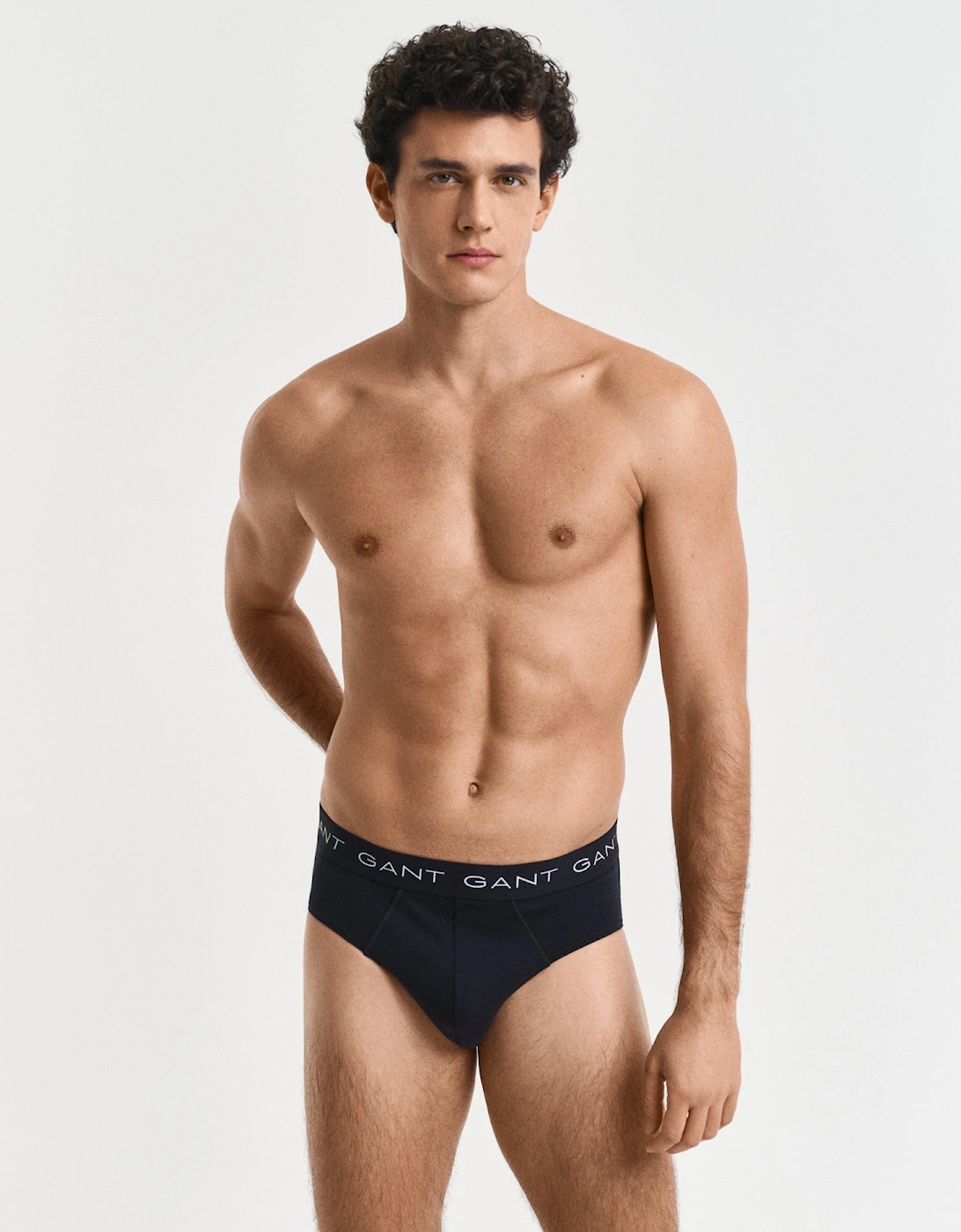 Gant Men's Black 3-Pack Logo Waistband Briefs - 5 - Size 33/32/32