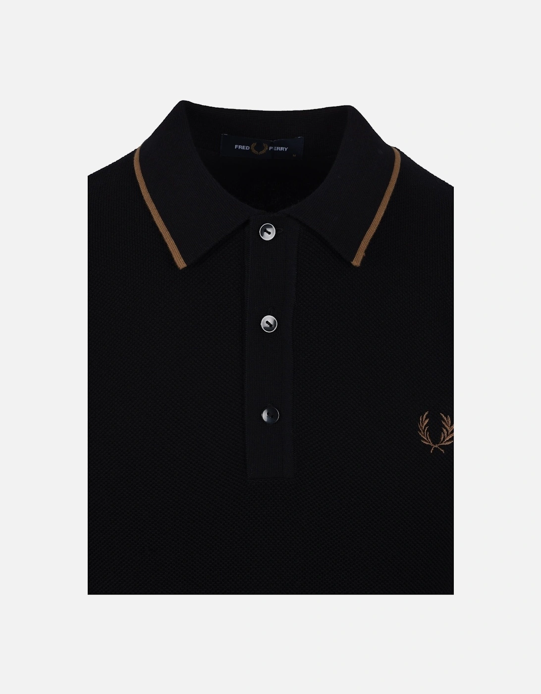 Pique Knitted Polo Black