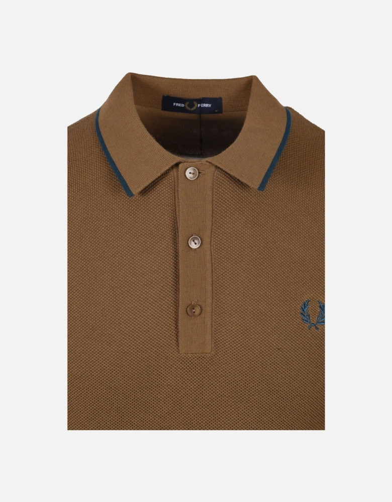 Pique Knitted Polo Shaded Stone
