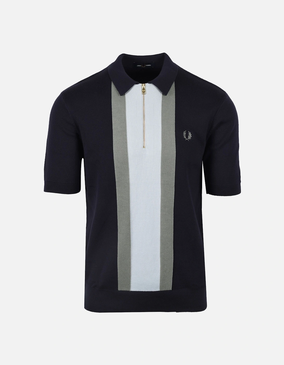 Stripe Knitted Polo Shirt Dark Airforce, 4 of 3