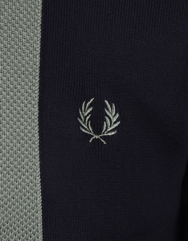 Stripe Knitted Polo Shirt Dark Airforce