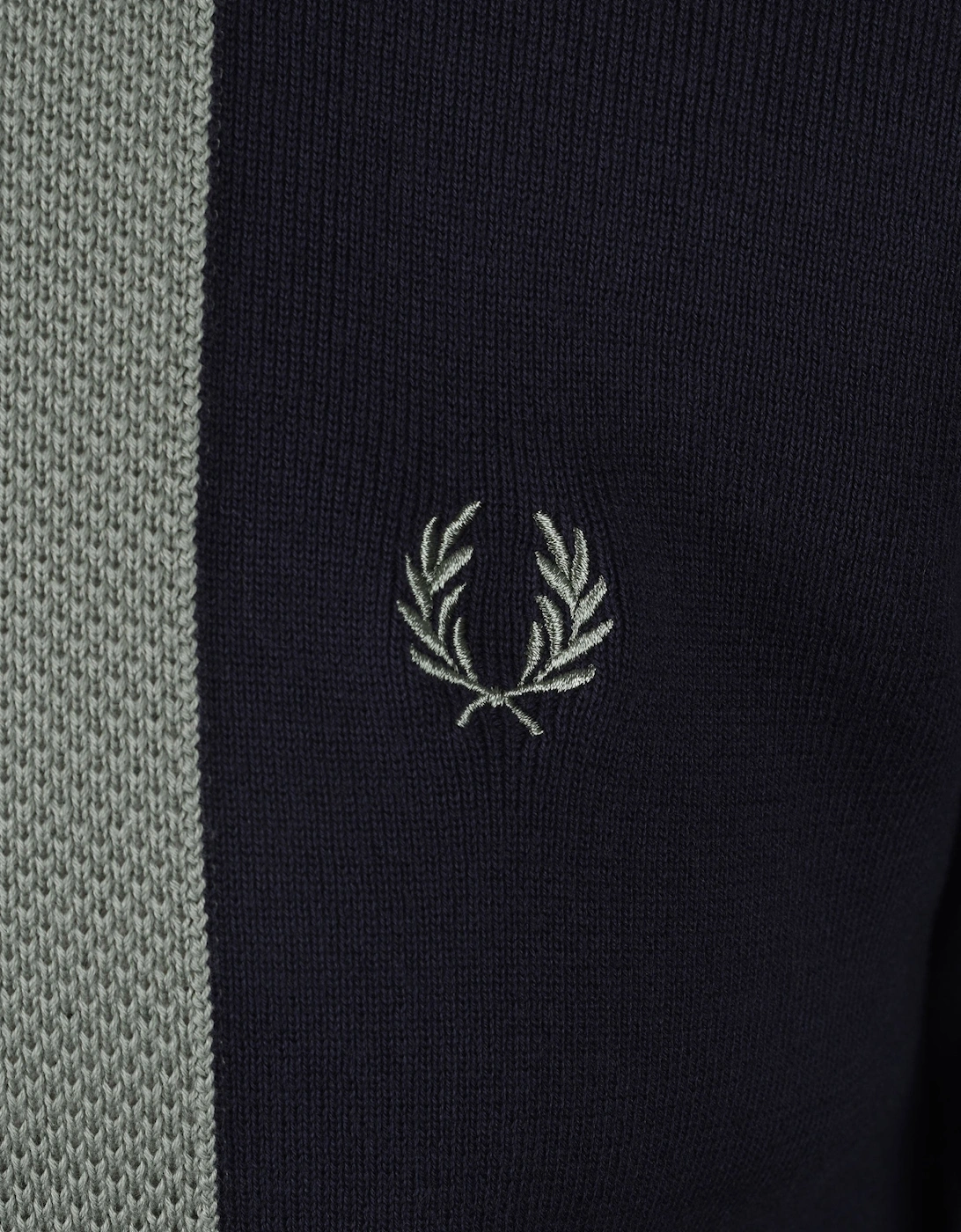 Stripe Knitted Polo Shirt Dark Airforce