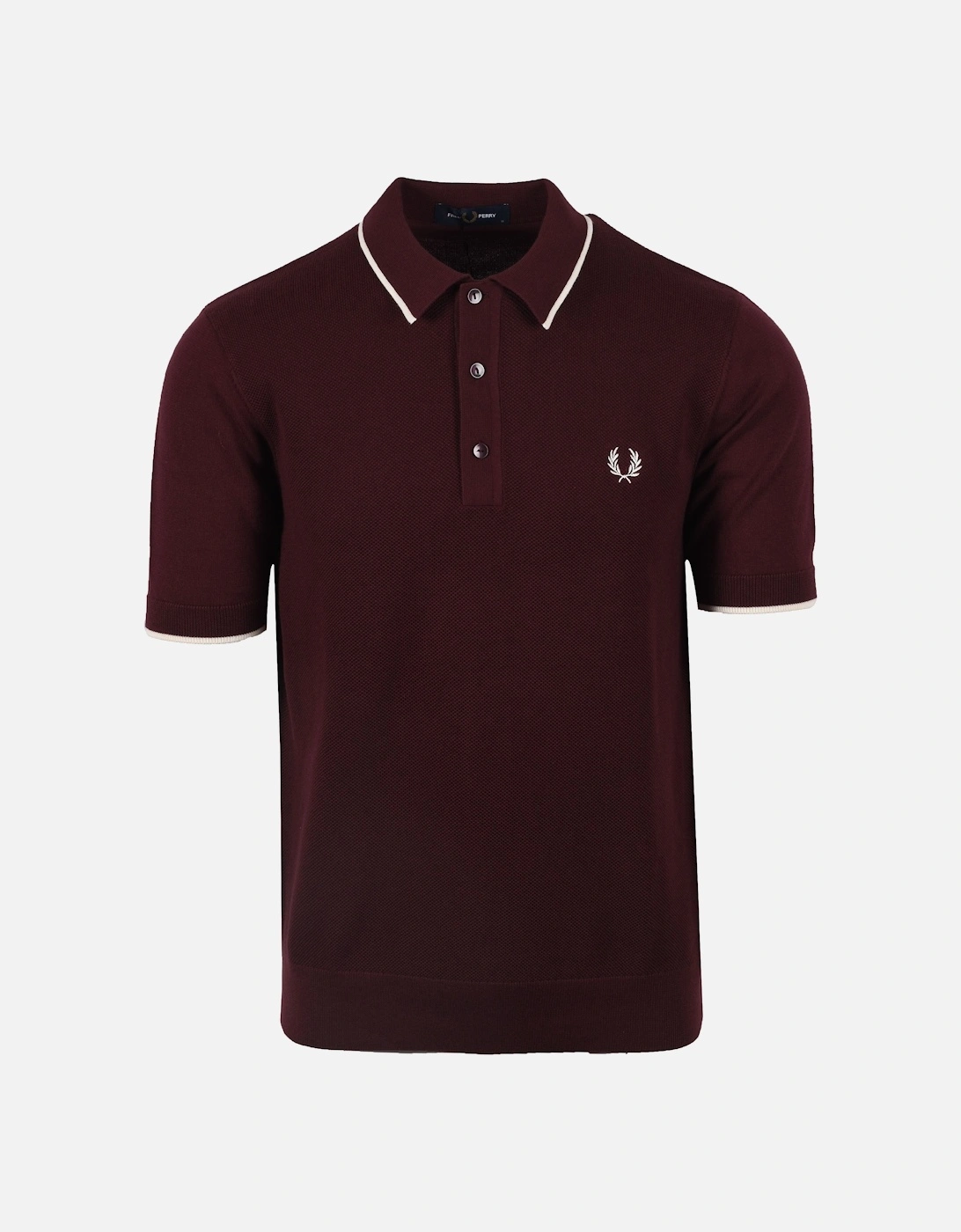 Pique Knitted Polo Shirt Oxblood, 4 of 3
