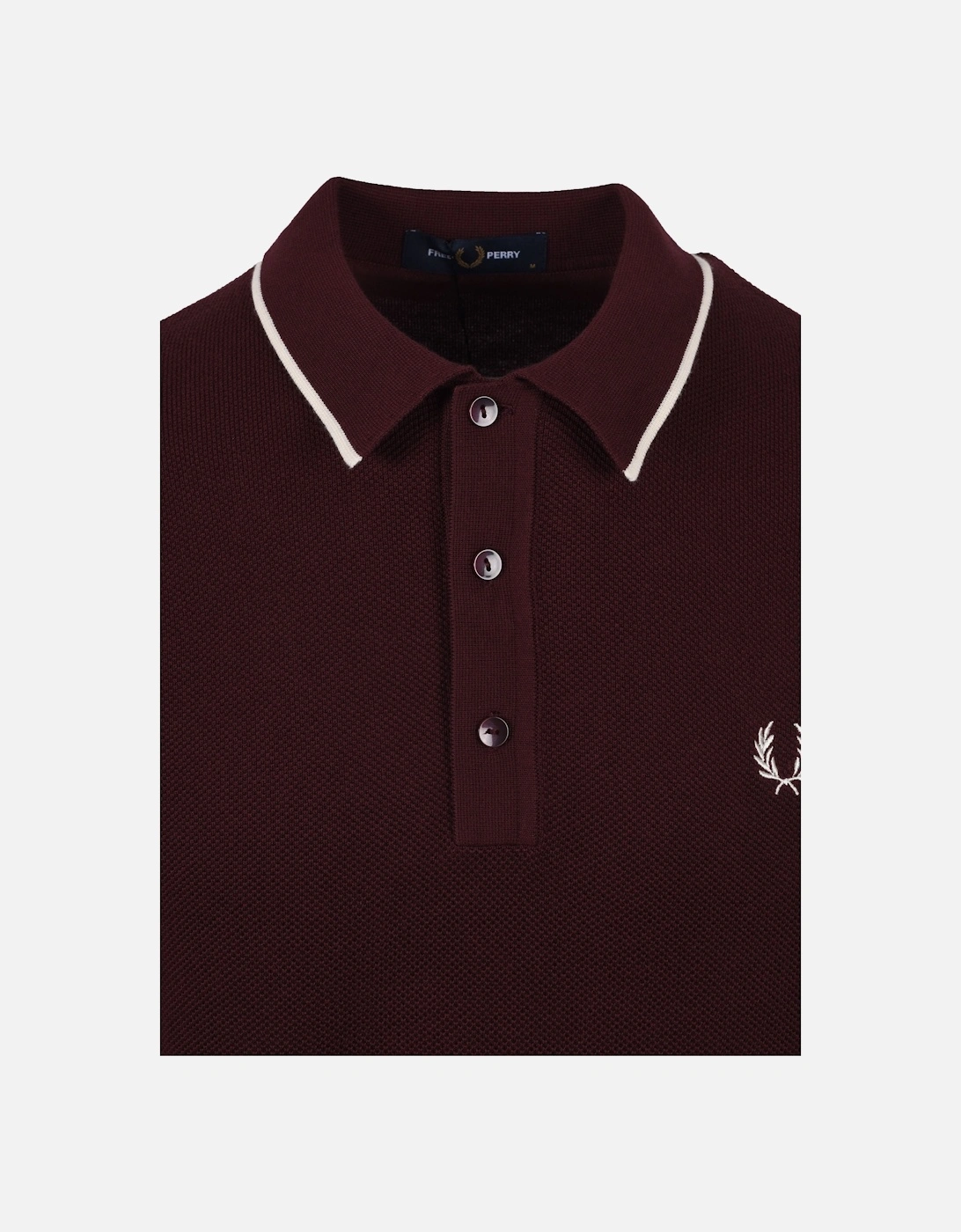 Pique Knitted Polo Shirt Oxblood