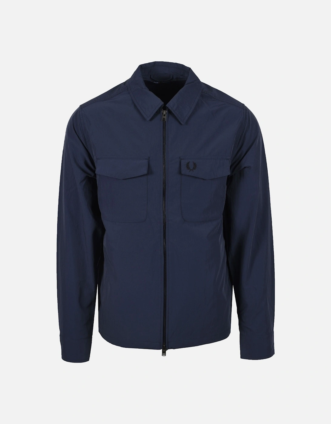 Men's Fred Perry Zip Through Overshirt Dark Airforce - Navy - Size: 38