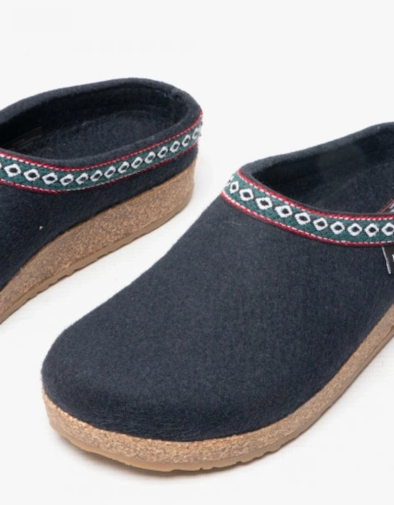 FRANZL Womens Wool Clogs Navy