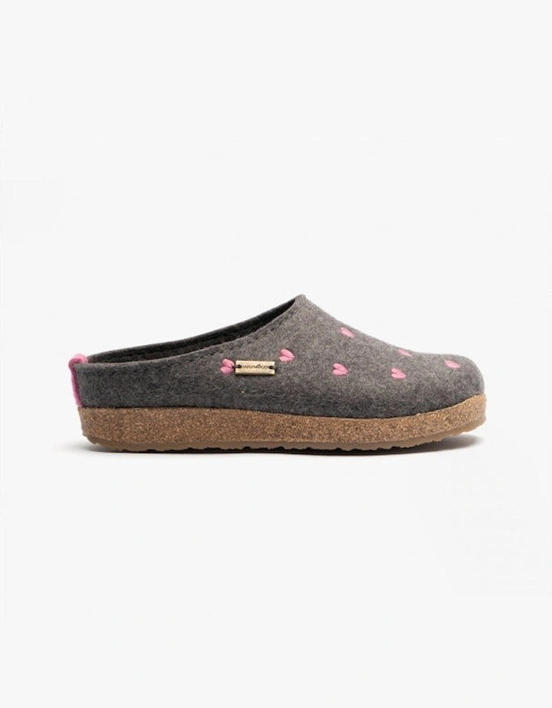CUORICINI Womens Wool Slippers Anthracite
