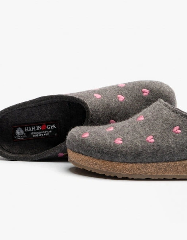 CUORICINI Womens Wool Slippers Anthracite