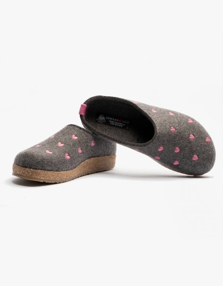 CUORICINI Womens Wool Slippers Anthracite