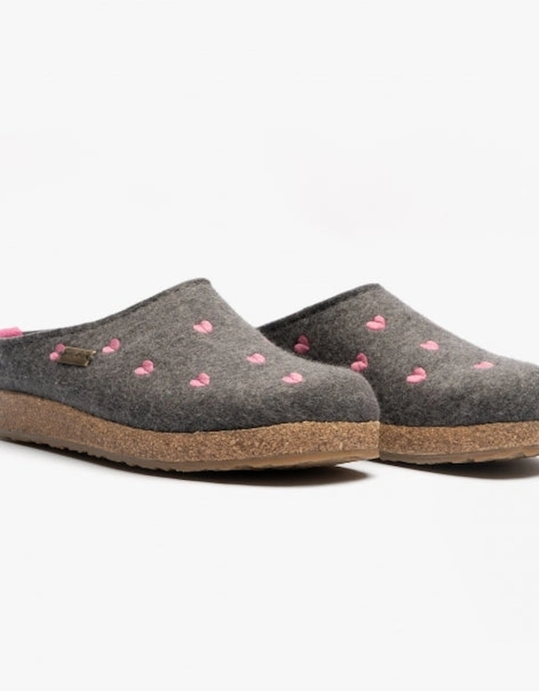 CUORICINI Womens Wool Slippers Anthracite