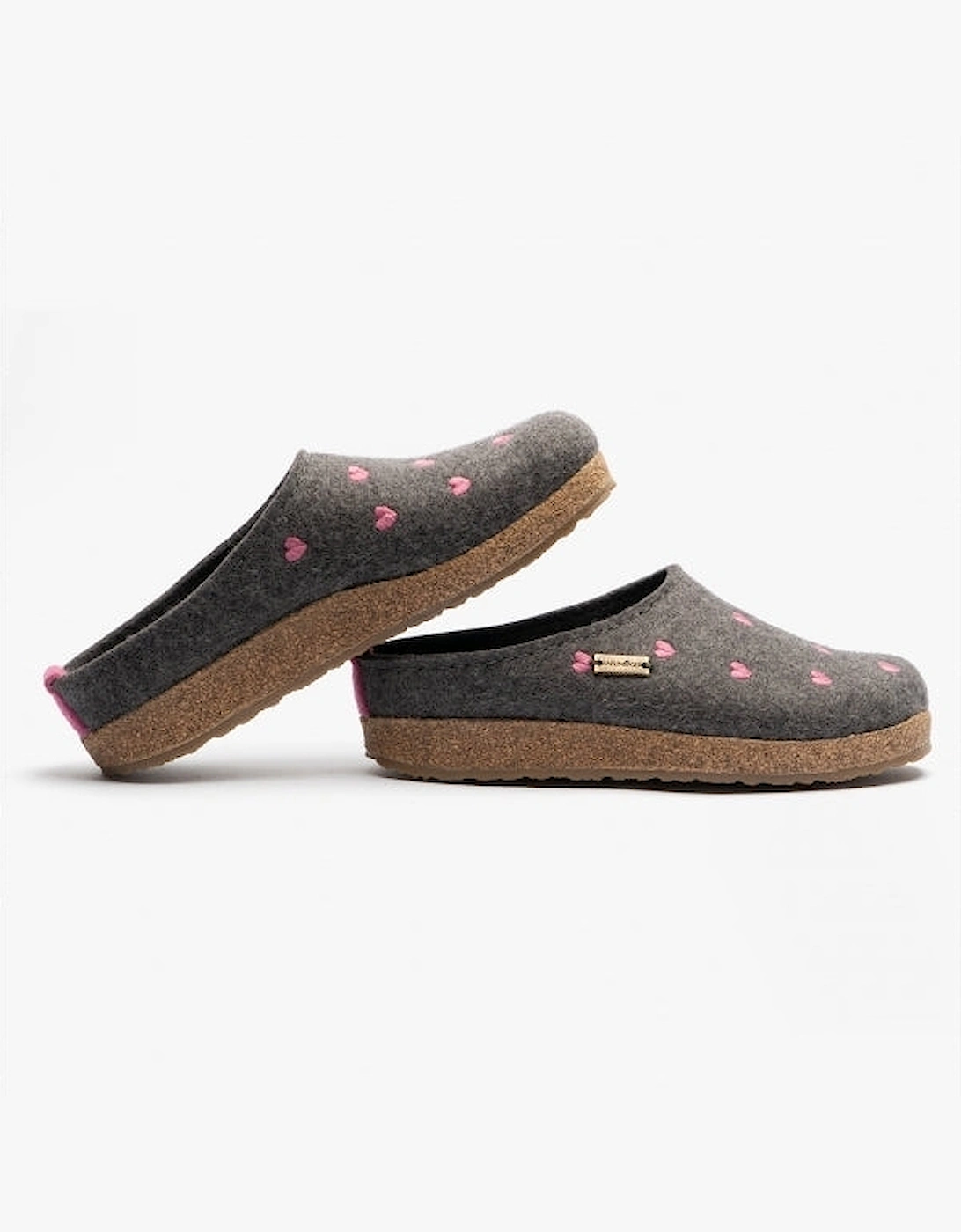 CUORICINI Womens Wool Slippers Anthracite