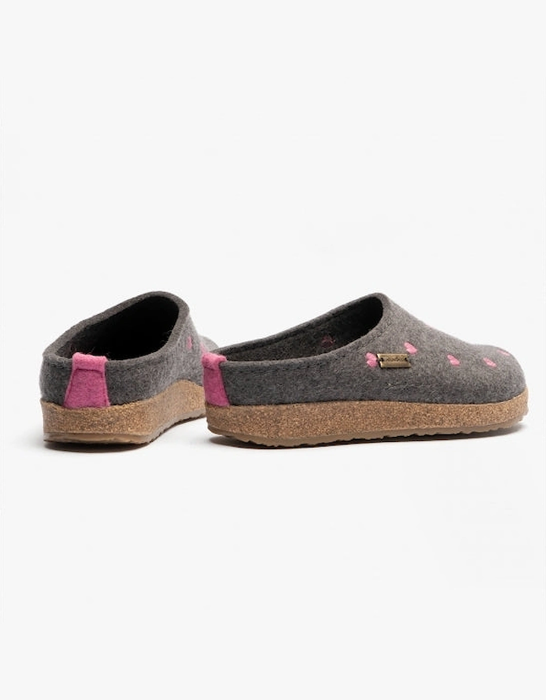 CUORICINI Womens Wool Slippers Anthracite