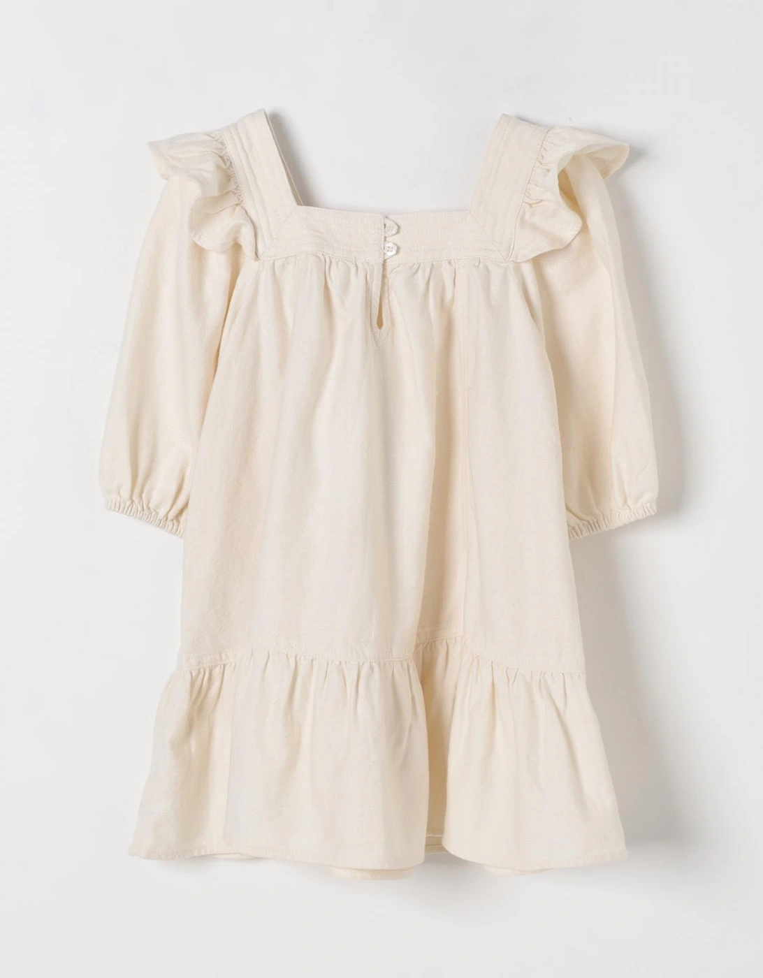 Linen Dress with Lace Detail