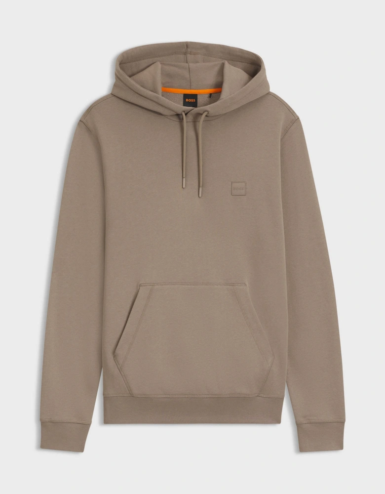 BOSS Orange Wetalk Mens Pullover Hoodie With Logo Patch - Open Green 346