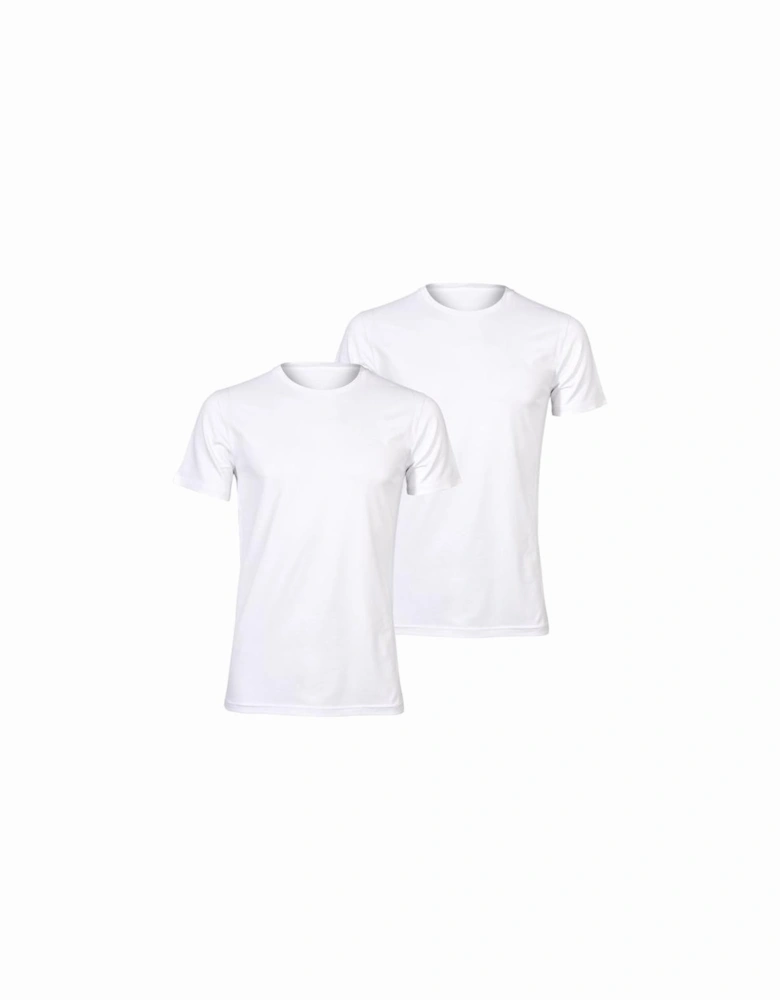 2-Pack Cotton Modal Crew-Neck T-Shirts, White