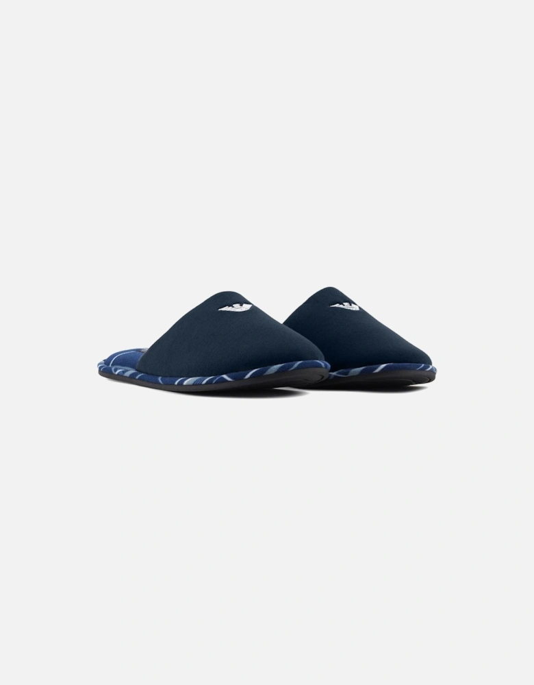Tartan Slippers, Navy
