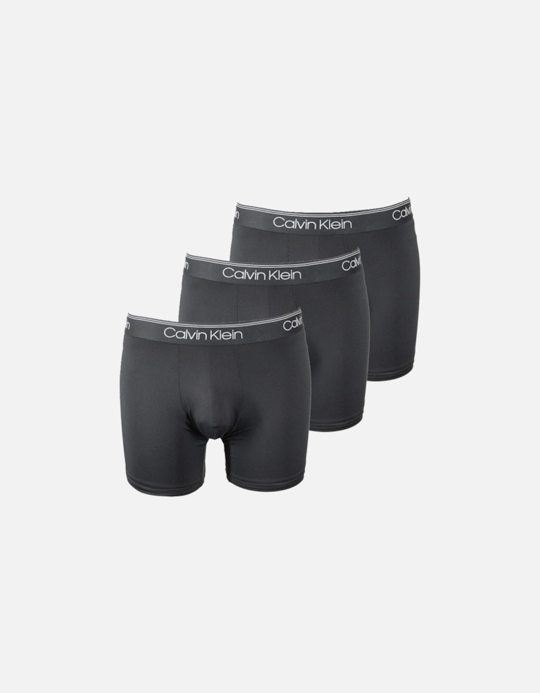 3-Pack Microfiber Stretch Boxer Briefs, Black