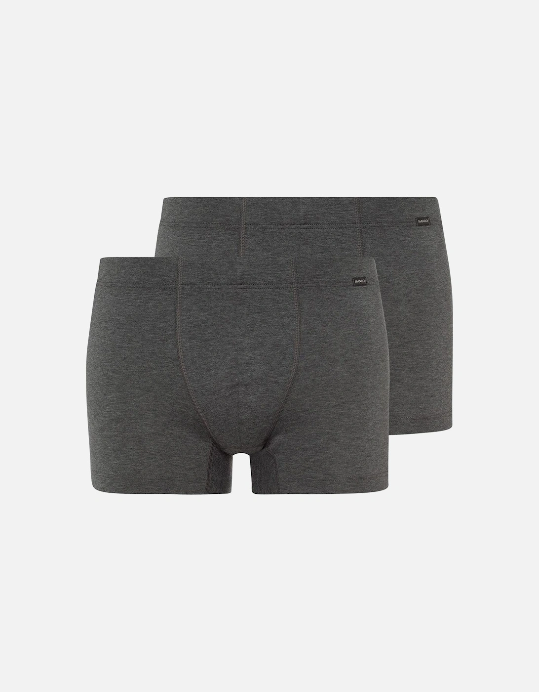 2-Pack Covered Waistband Cotton Essentials Boxer Trunks, Coal Melange, 9 of 8