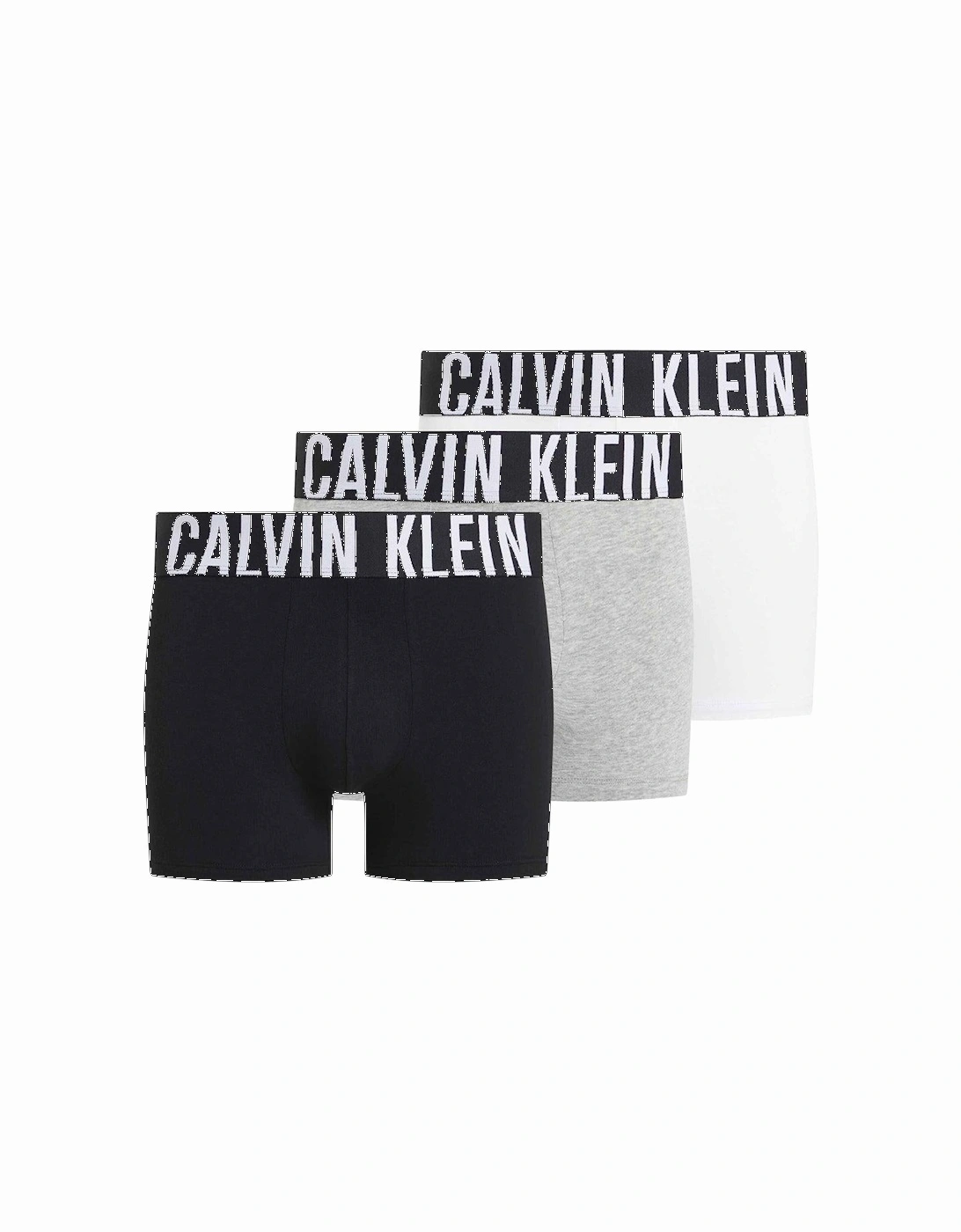 3-Pack Intense Power Boxer Trunks, Black/Grey/White, 4 of 3
