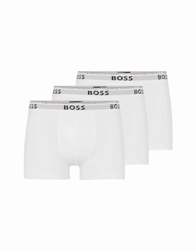 3-Pack Power Logo Boxer Trunks, White
