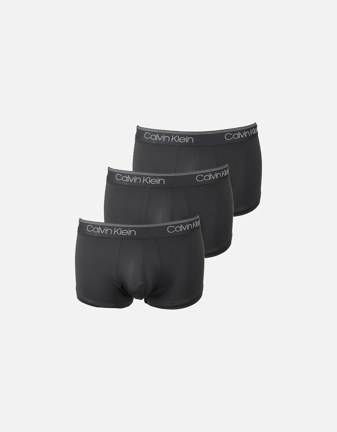 3-Pack Microfiber Stretch Low-Rise Boxer Trunks, Black, 4 of 3