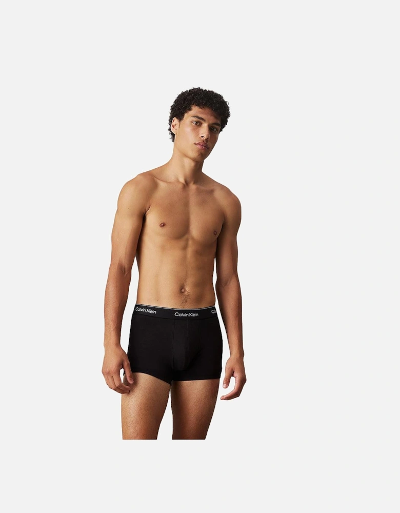 3-Pack Modern Cotton Boxer Trunks, Black
