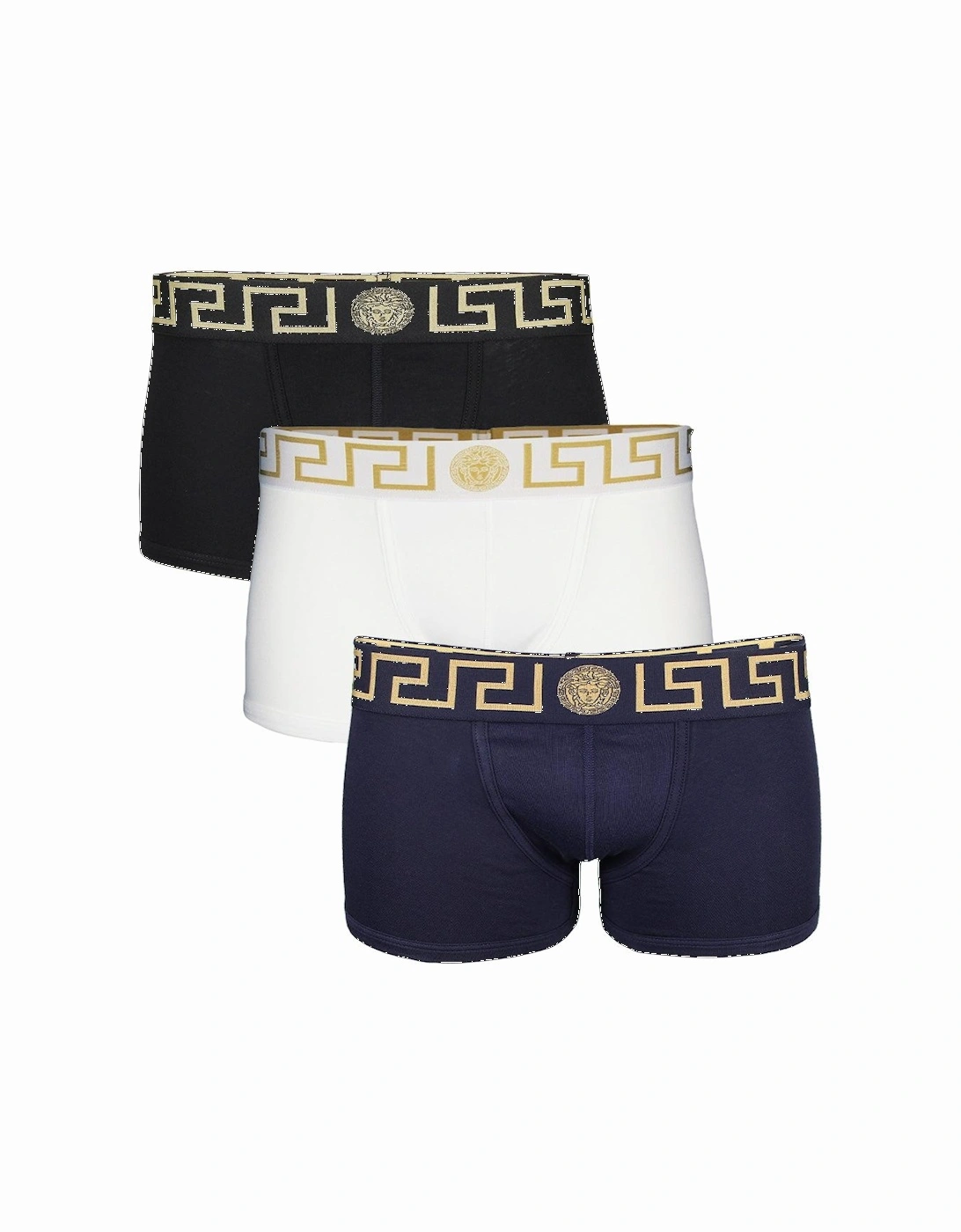 3-Pack Greca Border Low-Rise Boxer Trunks, Black/White/Navy, 3 of 2