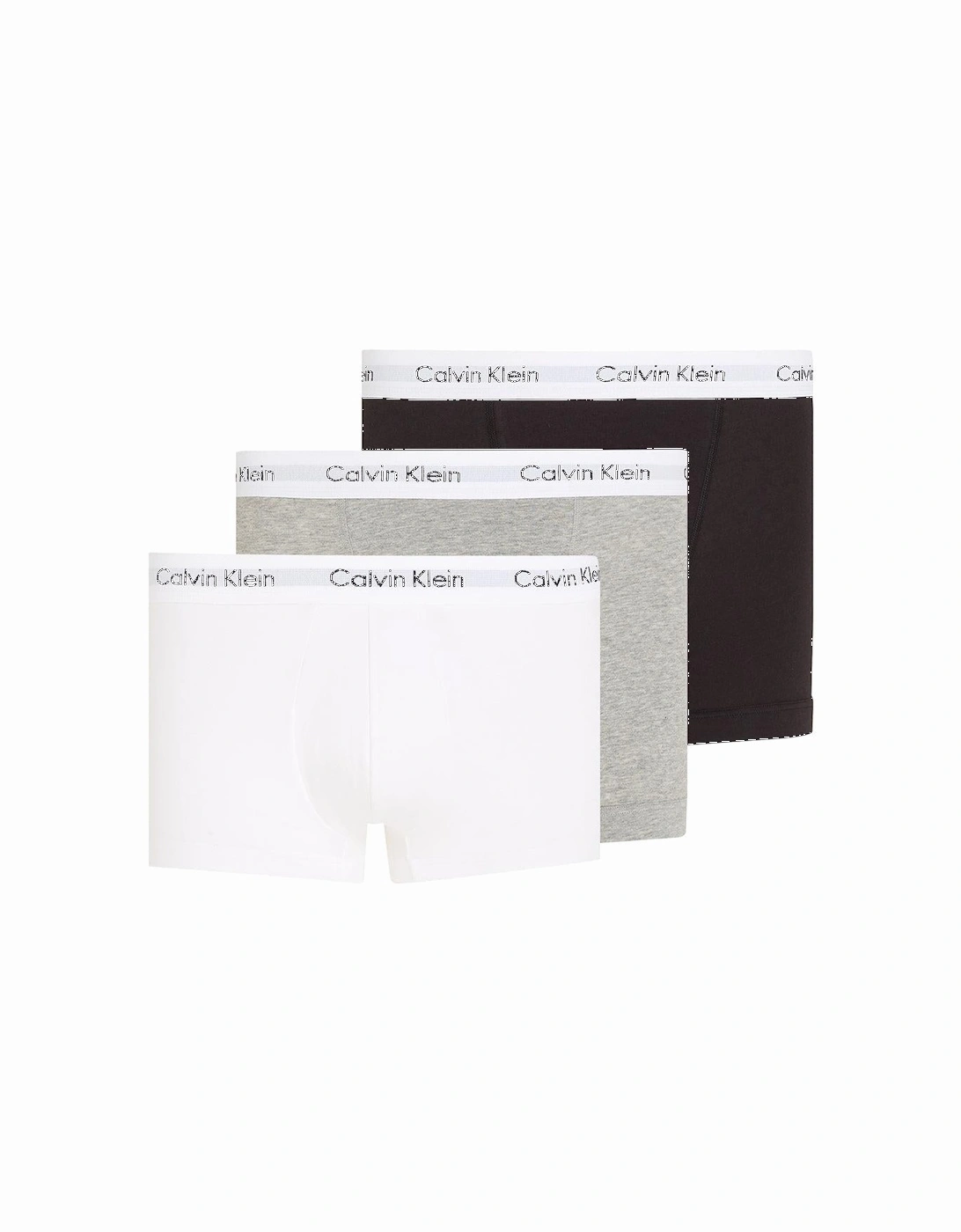 Cotton Stretch 3-Pack Boxer Trunks, Black/White/Grey, 8 of 7