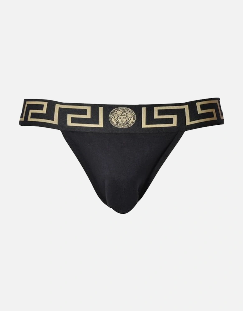 Greca Border Jockstrap, Black