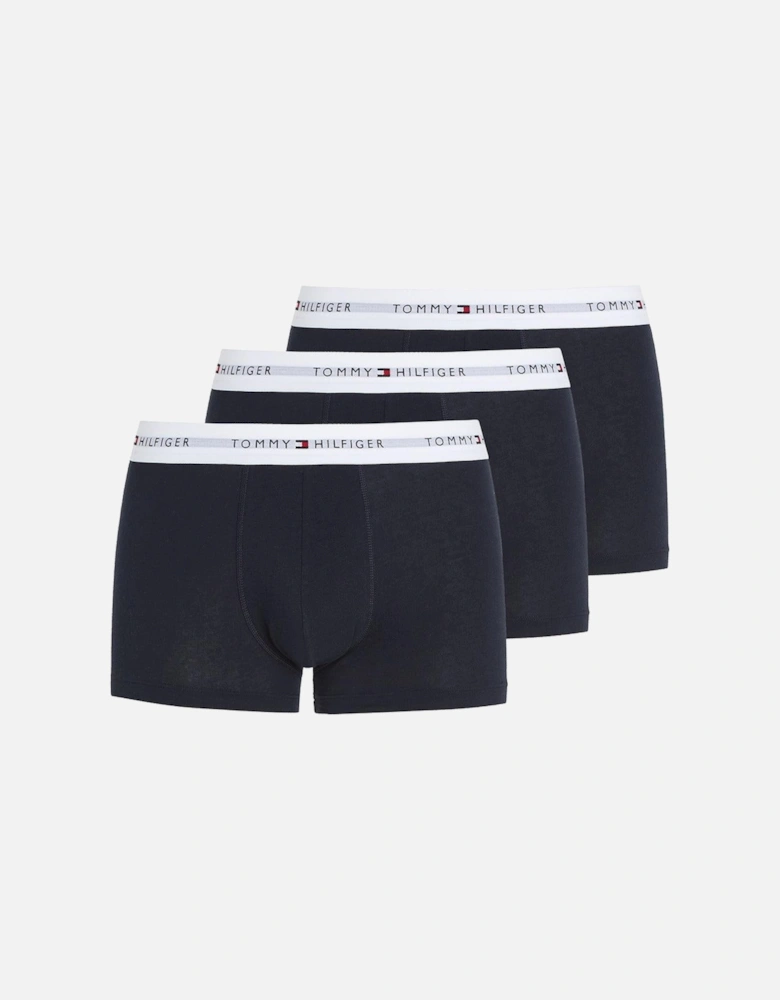 3-Pack Signature Essential Logo Boxer Trunks, Navy