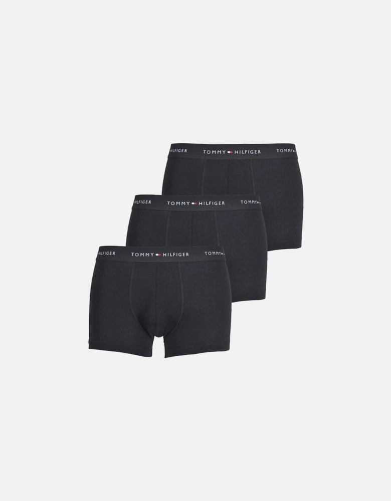 3-Pack Signature Cotton Boxer Trunks, Black