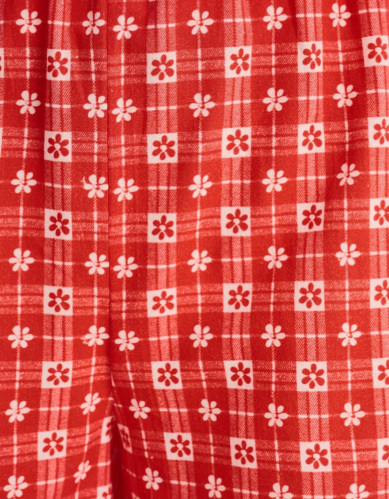 Joshua Gingham Floral Shorts