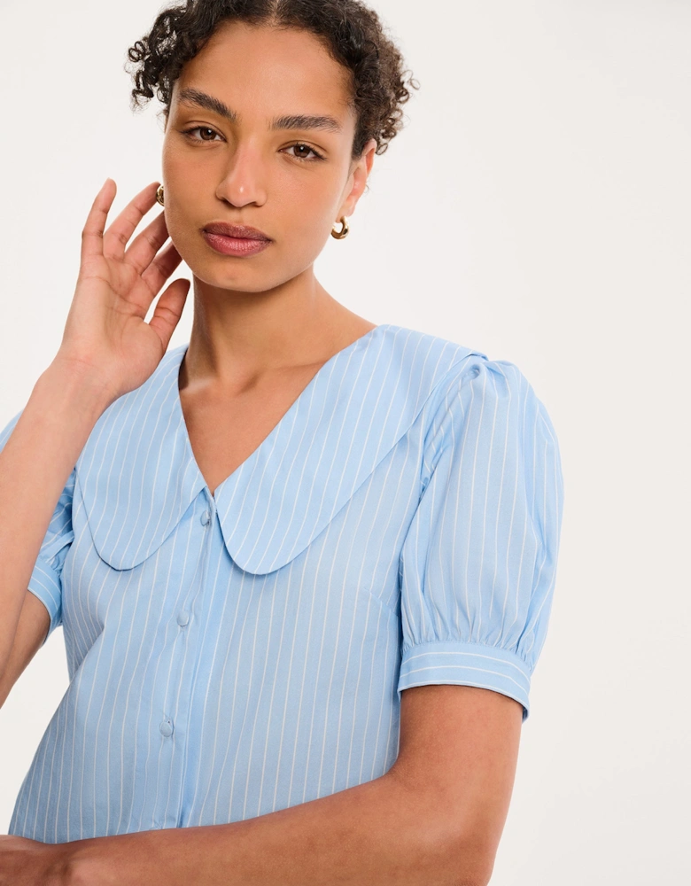 Kyra Shirt in Blue and White Stripe