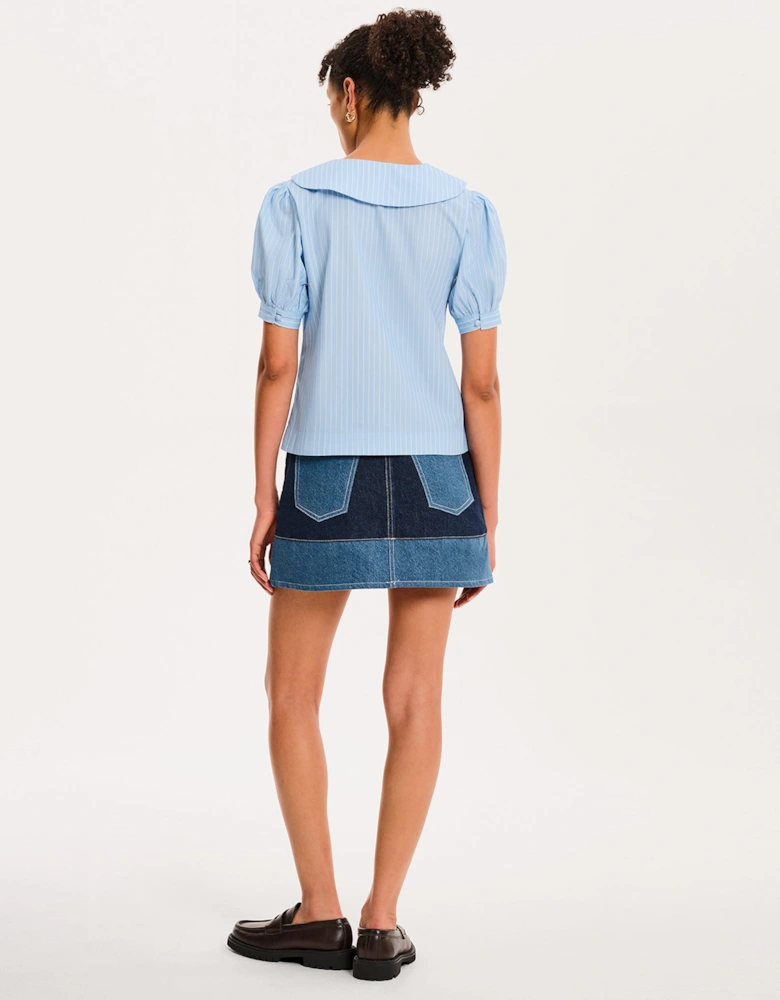 Kyra Shirt in Blue and White Stripe